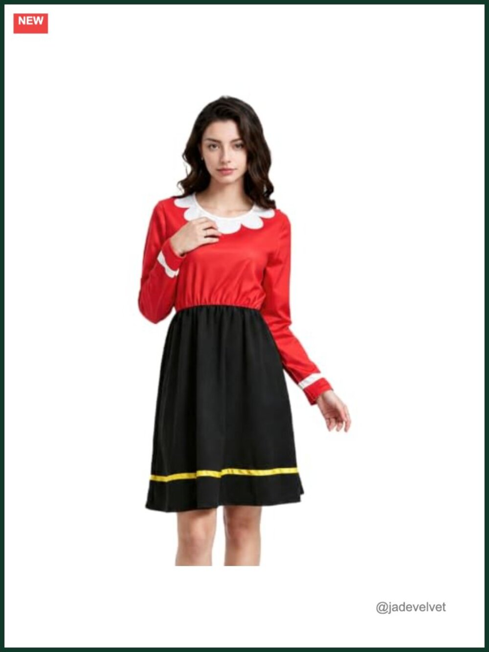 Womens Halloween Costume Dress Crewneck Long Sleeve Cosplay Party